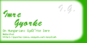 imre gyorke business card